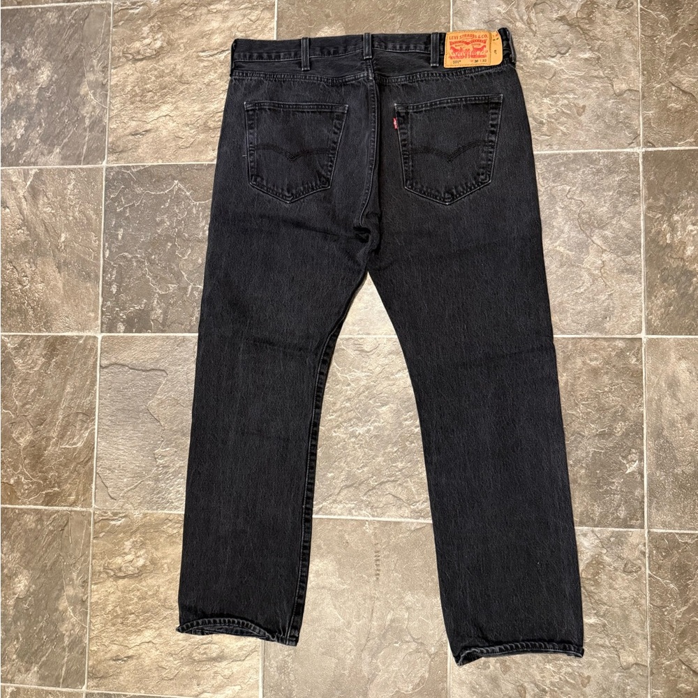 Levi's 501 Button Fly Jeans 38x32 Black